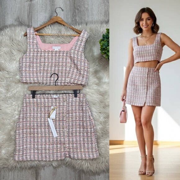House of Harlow 1960 Dresses & Skirts - House of Harlow‎ Pixie Dust Tweed Skirt and Top Set